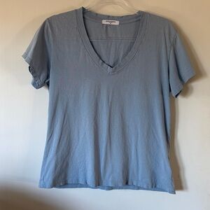 Perfect White Tee Hendrix Mountain Blue V-Neck Tee. Size Medium